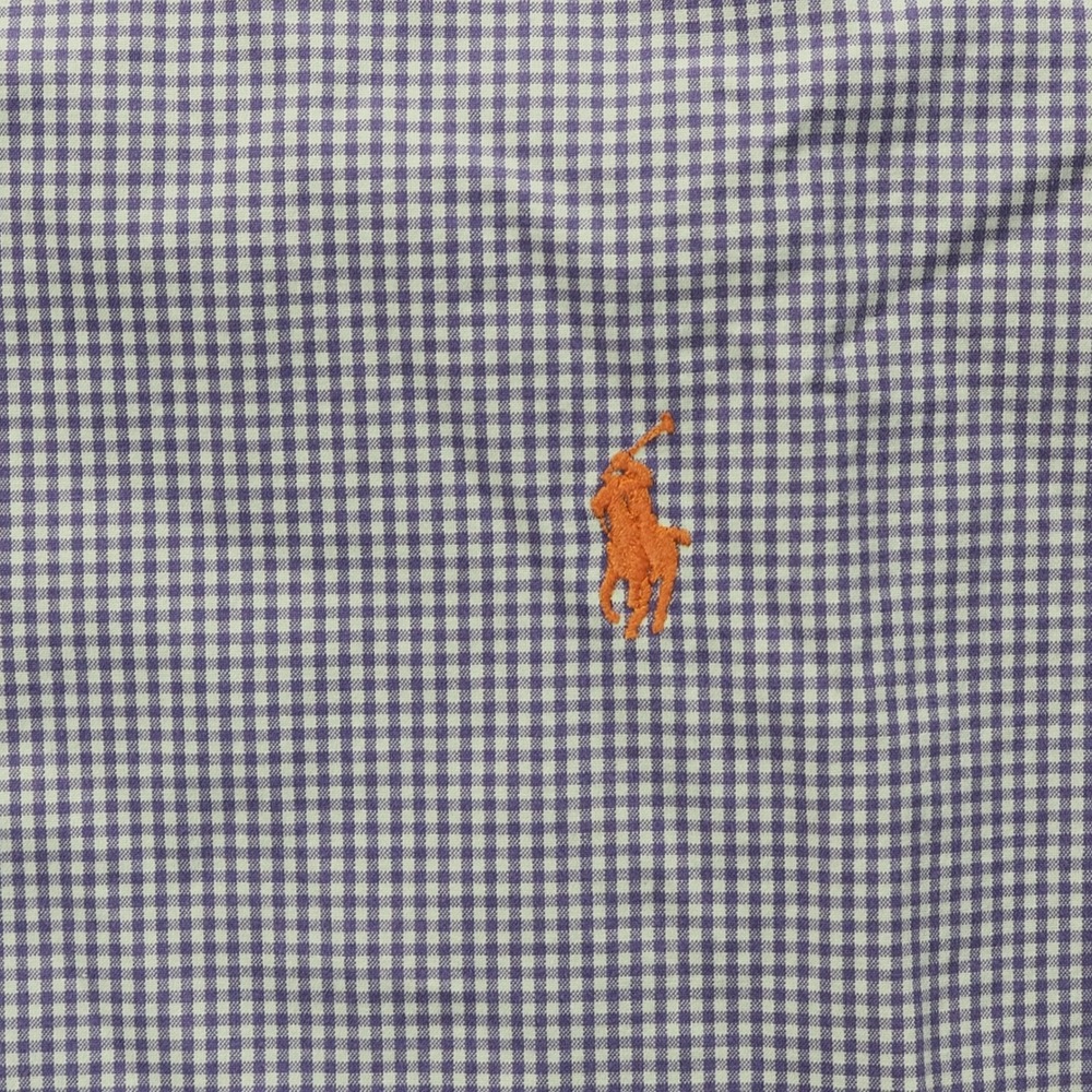 Ralph Lauren Shirt Men Large Purple Gingham Check Long Sleeve Classic Fit Cotton - Picture 8 of 8